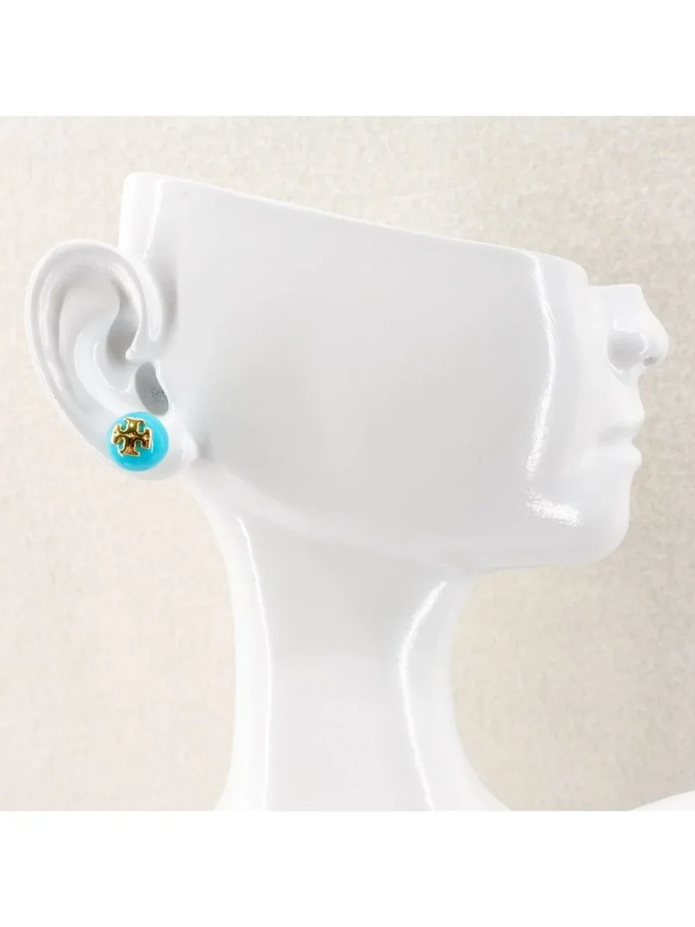 Tory Burch Kira Pearl Stud Earrings Blue OS